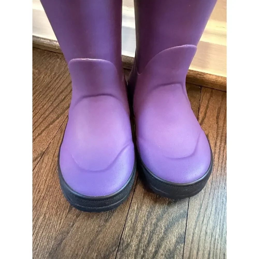 Bogs Kids Rain Boot Plush Waterproof Purple Little Kids Sz 10 Puddle Water Lined